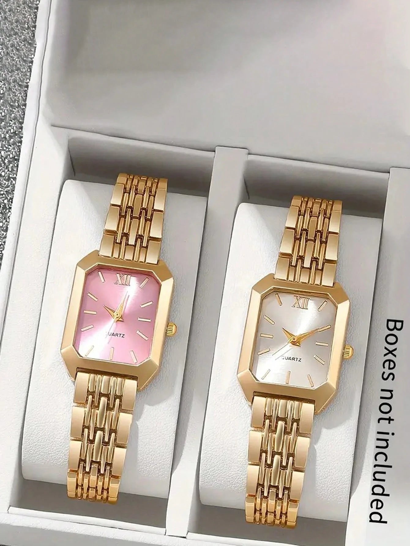 Luxe dameshorloge met roestvrijstalen band, zakelijk casual chique vierkant quartz polshorloge