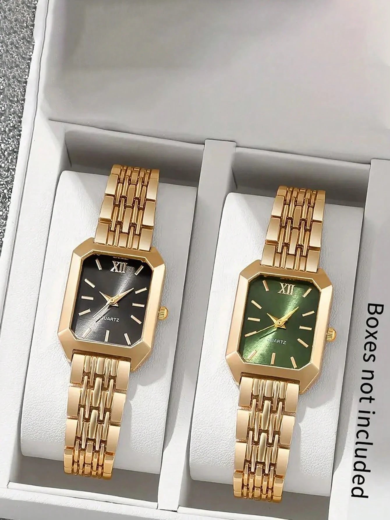 Luxe dameshorloge met roestvrijstalen band, zakelijk casual chique vierkant quartz polshorloge