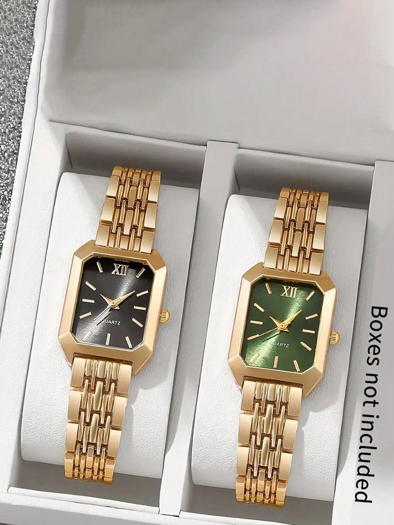 Luxe dameshorloge met roestvrijstalen band, zakelijk casual chique vierkant quartz polshorloge