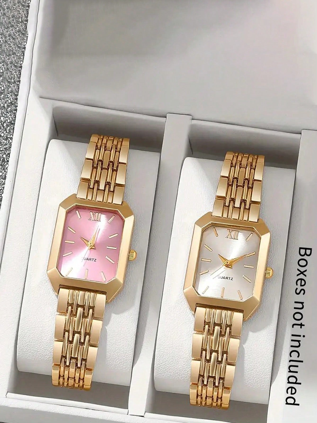 Luxe dameshorloge met roestvrijstalen band, zakelijk casual chique vierkant quartz polshorloge